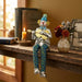 Polymer Clown Figurine with Cloth Legs 12 cm- Guitar Player - Silvered
