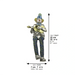 Polymer Clown Figurine with Cloth Legs 12 cm- Guitar Player - Silvered