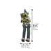 Polymer Clown Figurine with Cloth Legs 12 cm- Trombone Player - Silvered