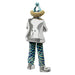 Polymer Clown Figurine with Cloth Legs 12 cm- Trombone Player - Silvered