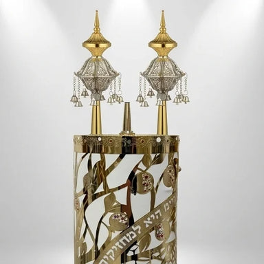 Pair of Rimonim for Thorah 32 cm - Gold, Silver