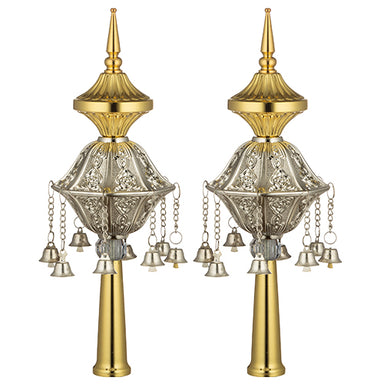 Pair of Rimonim for Thorah 32 cm - Gold, Silver