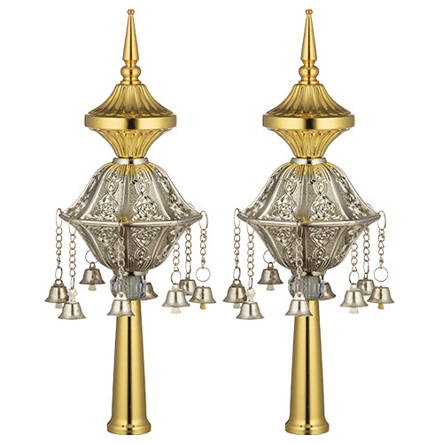 Pair of Rimonim for Thorah 32 cm - Gold, Silver