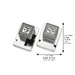 Pair of Plastic Tefillin Boxes Size 37- Silver Color with Plaque