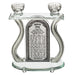 Crystal Candlesticks 25*24 cm with Metal Plaque and Stones