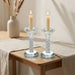 Pair of Crystal Candlesticks 12 cm with Stones