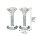 Pair of Crystal Candlesticks 12 cm with Stones