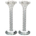 Pair of Crystal Candlesticks 18 cm with Stones