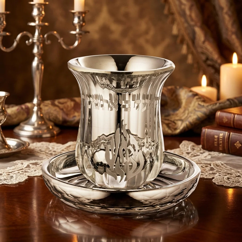 Crystal Kiddush Cup 9 cm- Without Stem Contain 100ml // 3.4oz