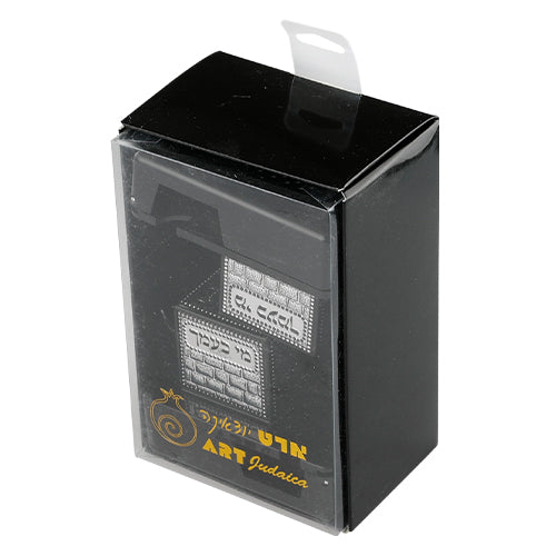 Pair of Plastic Tefillin Boxes Size 35- Black with Plaque