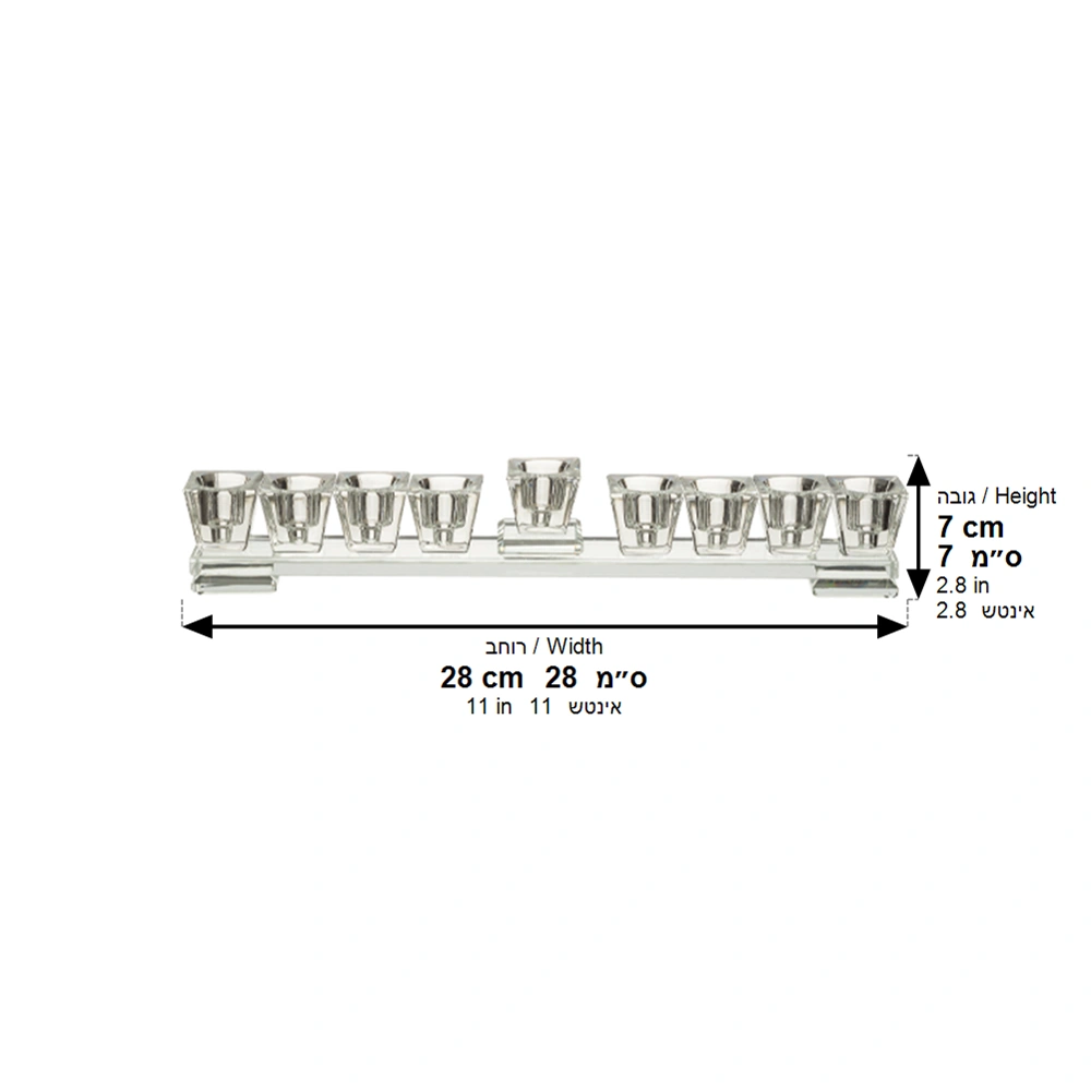 Elegant Crystal Menorah on a Base 27*7 cm