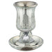 Crystal Kiddush Cup with Stem "Baba Sali" 13 cm Contain 100ml // 3.4oz