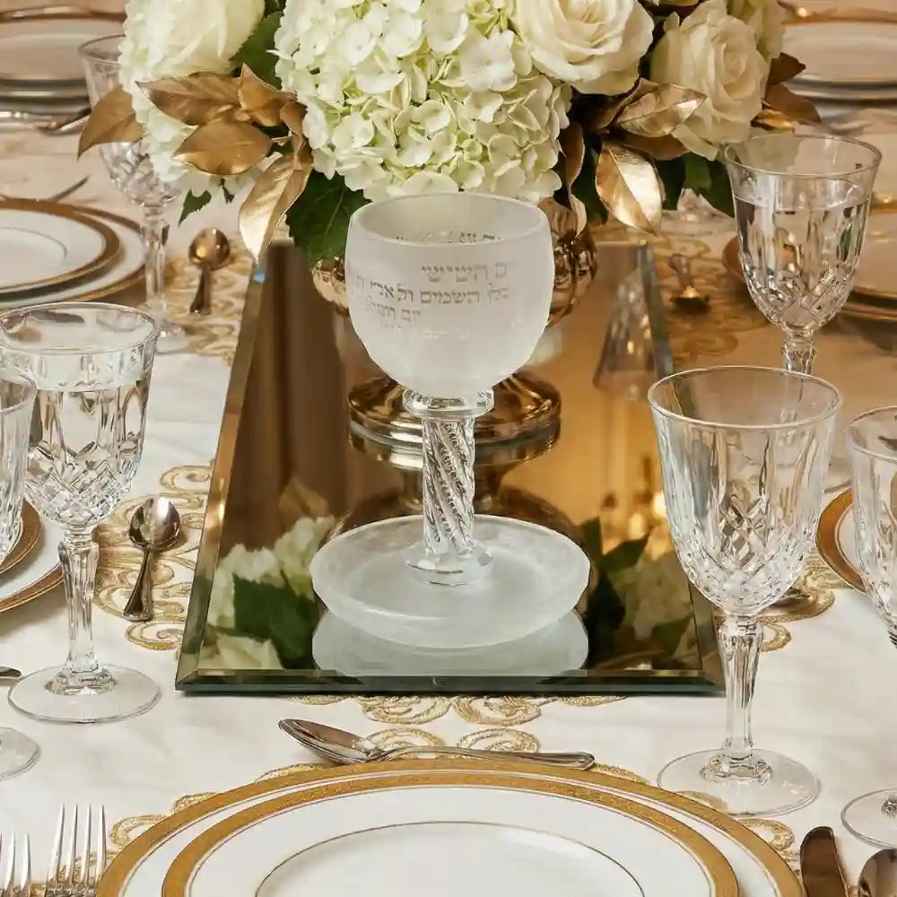 Crystal Kiddush Cup "Blessing" 16 cm Contain 100ml // 3.4oz