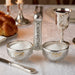 Crystal Salt & Pepper Holders 10*14 cm with Silver Glass Chips - with Stones