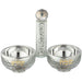Crystal Salt & Pepper Holders 10*14 cm with Silver Glass Chips - with Stones