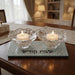 Glass Candlesticks 4x14x6 cm- with Glitter