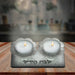 Glass Candlesticks 4x14x6 cm- with Glitter