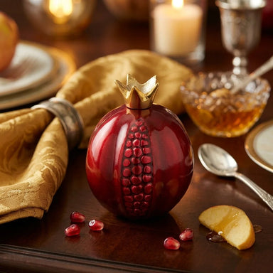 Aluminium Pomegranate Dark Red 7*8 cm - Gold, Maroon