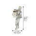 Polymer & Beige Enamel Sitting Hassidic Figurine with Cloth Legs 25 cm- Drums Player - Silvered
