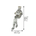 Polymer & Beige Enamel Sitting Hassidic Figurine with Cloth Legs 25 cm- Accordion Player - Silvered