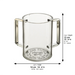 Lucite Clear Washing Cup 12 cm- Silver Handles with Plaque
