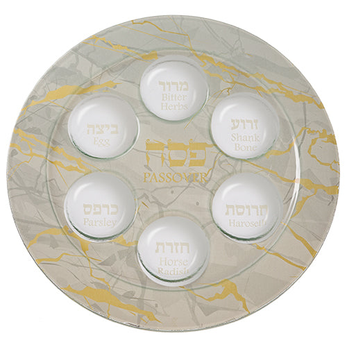 GLASS PASSOVER PLATE