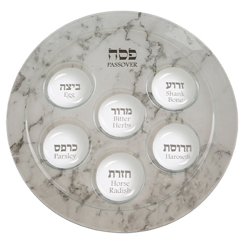 GLASS PASSOVER PLATE