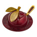 Aluminum Apple Honey Dish, with Spoon 9x12 cm
