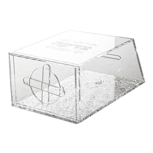 Lucite Tzedakah Box 16 cm - Gold