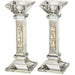 Crystal Candlesticks 16.5 cm with Metal Plaque