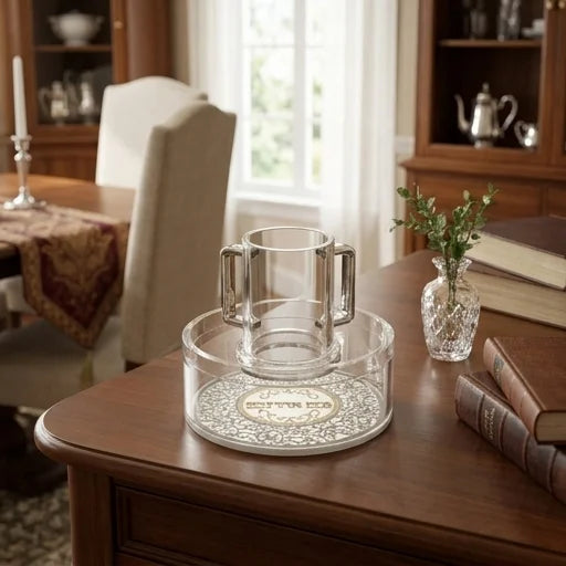 Lucite Mayim Achronim with Plaque 15 cm