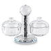 Crystal Salt & Pepper Holders 10*12 cm with Glass Chips - Silver