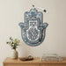 Hamsa with Epoxy 18.5 cm- Blue Hebrew Home Blessing