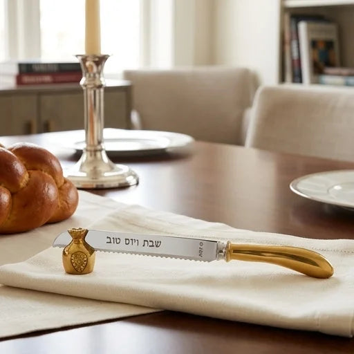 Aluminum Shabbat Knife 30 cm, with Pomegranate Stand