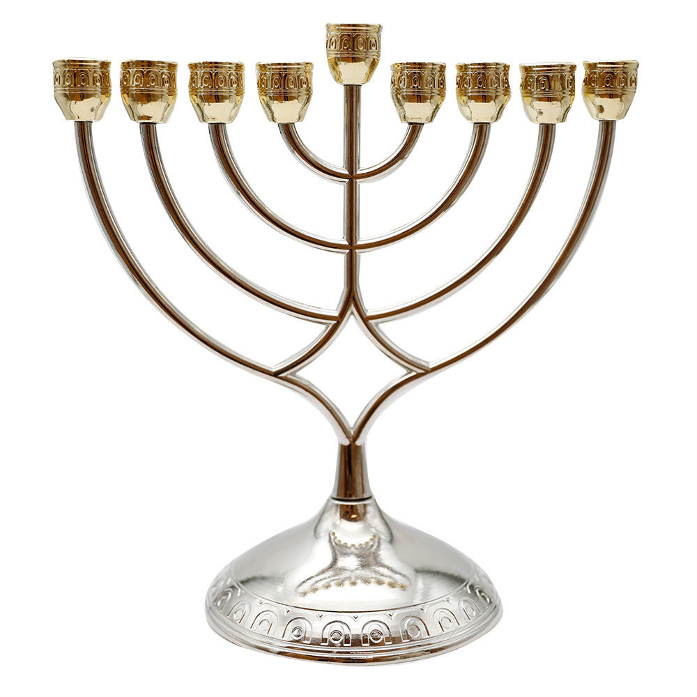 Metal Menorah 28 cm - Gold
