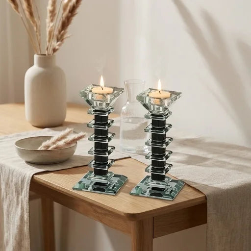 Pair of Crystal Candlesticks 16.5 cm