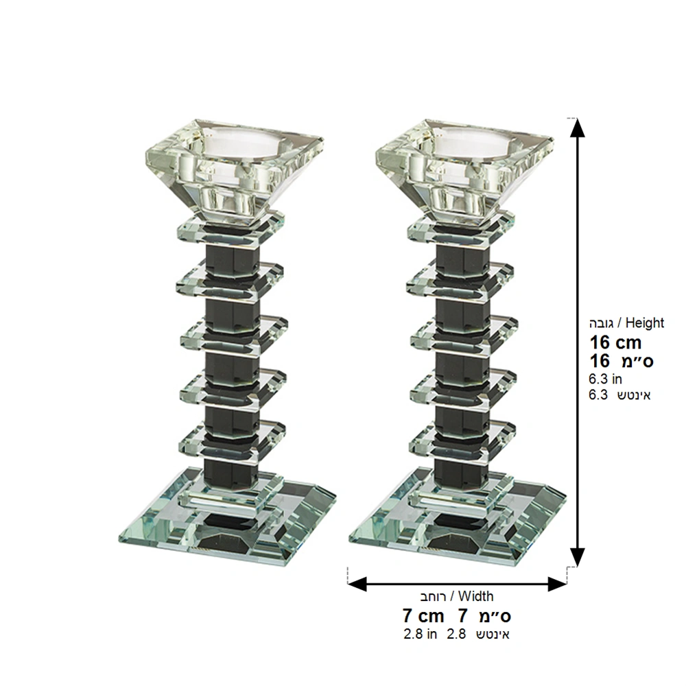Pair of Crystal Candlesticks 16.5 cm