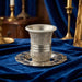 Nickel Kiddush Cup Filigree 8.5 cm- with Checkered Design Contain 120ml // 4.06oz