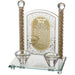 Crystal Candlesticks with Plaque 24 cm