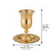 Gln Kiddush Cup 15 cm with Saucer Filigree with Checkered Design Contain 100ml // 3.4oz - Gold