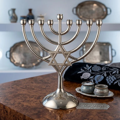 Metal Menorah 18*16 Cm-magen David