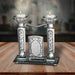 Crystal Candlesticks with Plaque 21 cm
