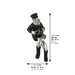 Polymer Sitting Hassidic Figurine with Black Cloth Legs 25 cm - Drum Player - Silver