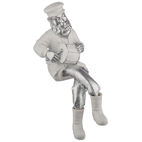 Polymer Sitting Hassidic Figurine with Black Cloth Legs 25 cm - Drum Player