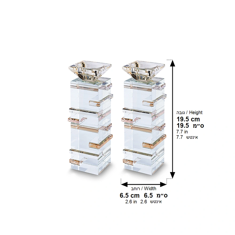 Crystal Candlesticks 20cm - Gold