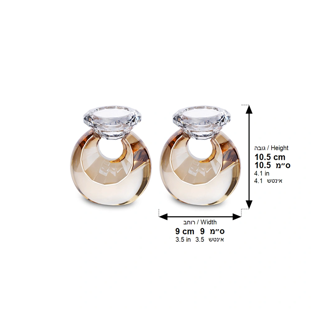 Pair of Crystal Elegant Candlesticks 10 cm