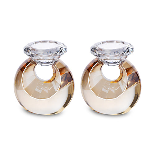 Pair of Crystal Elegant Candlesticks 10 cm