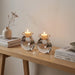 Pair of Crystal Elegant Candlesticks 10 cm