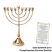 Metal Menorah 62 cm with Golden Crystal Cups- Rose gold Finish