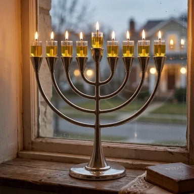Metal Menorah 23*19 cm - Nickel
